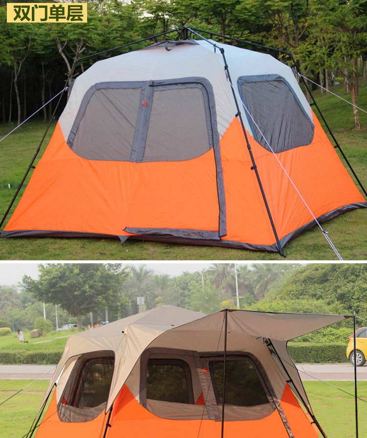 Cheap Goat Tents Quick open Outdoor 3 6People Fully Automatic Tent Thickening Rainproof Family Self driving Tourist Wild Camping Large Space   